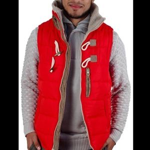 Men's Red Puffer Vest